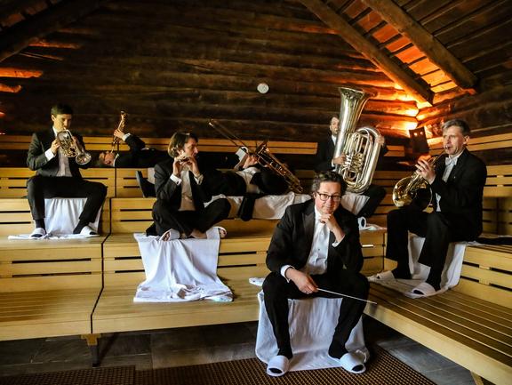 Sächsische Bläserphilharmonie in der Sauna